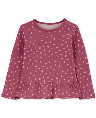 Carter's Toddler Girls Cotton Floral-Print Peplum Top