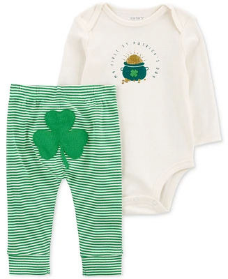 Carter's Baby My First St. Patrick's Day Cotton Bodysuit & Pants, 2 Piece Set