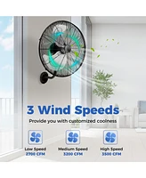 Gouun 20 Inch Wall Mount Fan with 3 Fan Speeds and Adjustable Tilt Head