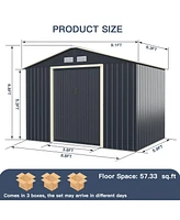 Gouun 9 x 6 Feet Metal Storage Shed for Garden and Tools