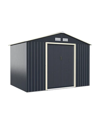 Gouun 9 x 6 Feet Metal Storage Shed for Garden and Tools