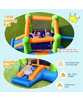 Gymax Inflatable Bounce House Kids Jumping Playhouse Indoor & Outdoor Without Blower