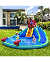 Gymax Inflatable Waterslide Wet & Dry Bounce House w/Upgraded Handrail Blower Excluded