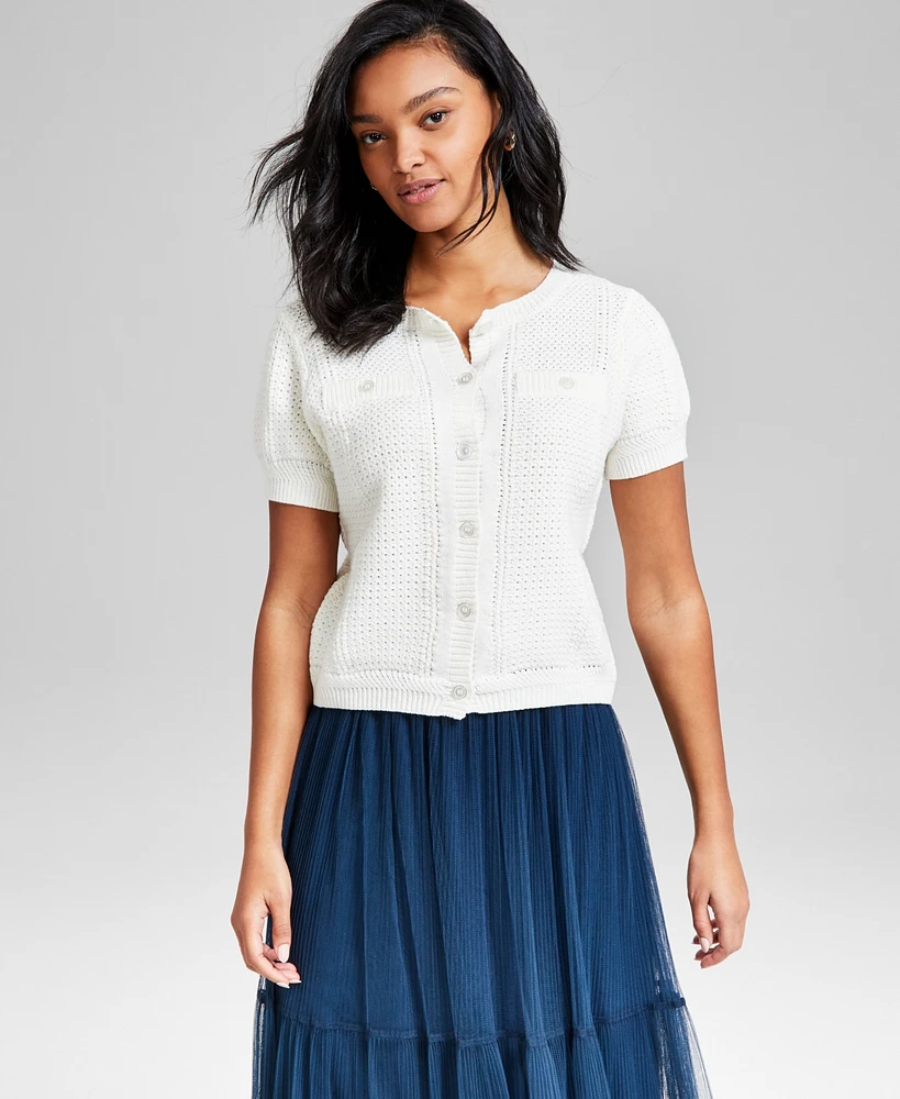 And Now This Women's Textured Button-Front Cardigan, Exclusively at Macy's