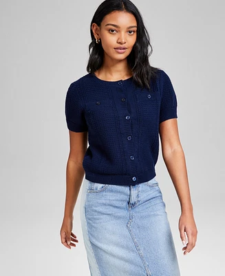 And Now This Women's Textured Button-Front Cardigan, Exclusively at Macy's