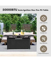 Gouun 57 Inch 50 000 Btu Rectangular Propane Outdoor Fire Pit Table