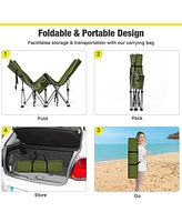 Gouun Folding Camping Cot with Side Storage Pocket Detachable Headrest