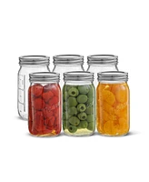 JoyJolt Regular Set of 6 Mason Jars with Airtight Lids