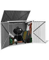 Gouun Horizontal Storage Shed 68 Cubic Feet for Garbage Cans