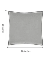 Ihi Home Meraki Cotton Velvet Border Pillow, 20"x 20"