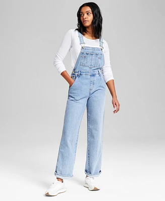 And Now This Women's Straight-Leg Denim Overalls, Exclusively at Macy's