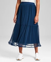 And Now This Women's Pull-On Tiered Tulle Midi Skirt, Exclusively at Macy's