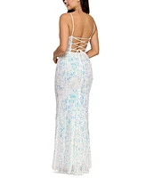 Say Yes Juniors' Sequin Scoop-Neck Gown, Created for Macy's