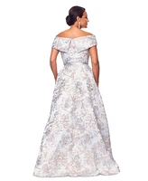 Xscape Women's Sweetheart-Neck Metallic-Jacquard Ball Gown