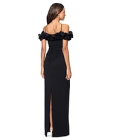 Xscape Women's Halter-Strap Ruffled Gown