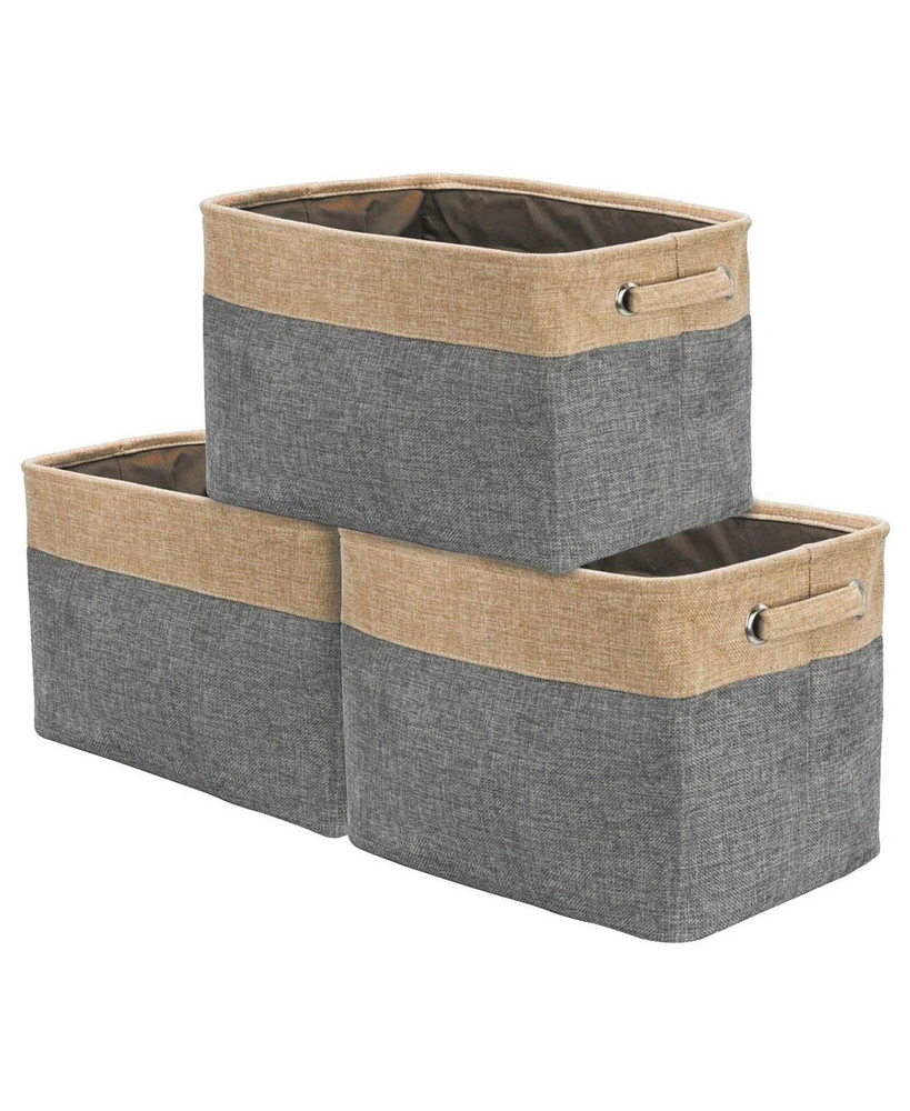 Sorbus Fabric Cubby Organizer - Large Sturdy Foldable Storage Bins with Handles - Lightweight and durable (3 Pack| Gray)