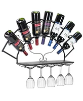 Sorbus 7-Bottle Wine & Stemware Wall Rack: Stylish Storage & Easy Access for Your Wine Essentials