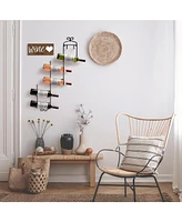 Sorbus 6-Bottle Wall Mounted Wine Rack - Vertical Display with Curved Cradles for Stylish Wine Storage