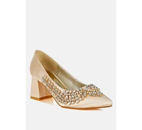 London Rag Abatina Satin Diamante Embellished Pumps