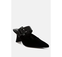 London Rag Onagra Microfiber Pointy Slip-On Mules