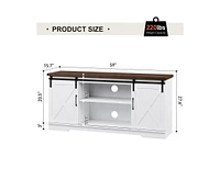 gaomon Farmhouse Tv Stand for 65 Inch Tv, Entertainment Center with Storage and Sliding Barn Doors