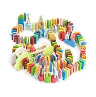 Slickblue Zoo Animals Domino Rally Playset – Fun Animal-Themed Stacking and Domino Game for Kids