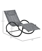 Outsunny Outdoor Rocking Chair Chaise Lounge Chair for Sun ning