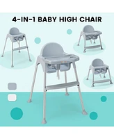 Gouun 4-in-1 Convertible Baby High Chair with Removable Double Tray