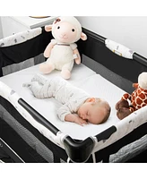 Gouun Portable Tri-fold Pack and Play Mattress Pad with Gel-Infused Memory Foam