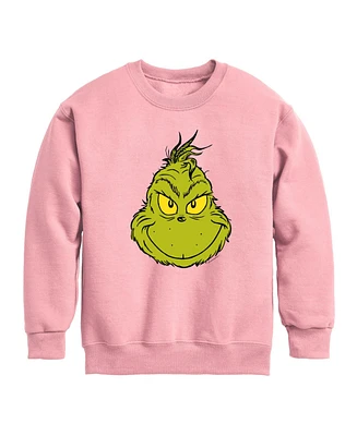 The Grinch Big Girls Face Graphic Fleece Top