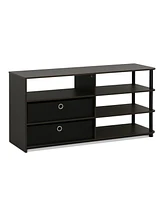 Furinno Tv Stand Hold up to 50" Media Entertainment Center Bookcase Shelves with 2 Drawers