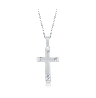 Simona Sterling Silver Textured Ends Cross Necklace