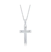 Simona Sterling Silver Textured Ends Cross Necklace