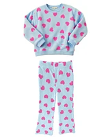 Kate Mack Little Girls Hearts Flare Sweatshirt and Jogger, 2-Piece Set