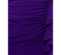 Betsy & Adam Plus V-Neck Gown