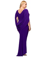 Betsy & Adam Plus Size Ruched Gown
