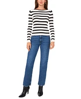 Vince Camuto Women's Striped Boat-Neck Long-Sleeve Sweater