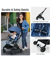 Gymax 2-in-1 Convertible Baby Stroller Pushchair Aluminum w/ Adjustable Canopy