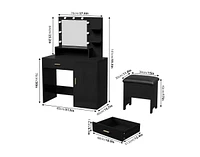 gaomon Vanity Desk, Makeup Vanity Table with Mirror & 9 Led Light Bulbs