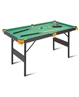 Sugift Foldable Portable Pool Table, Indoor Billiard Game Table w/2 Cues, Balls, Triangle & Chalk for Kids & Adults