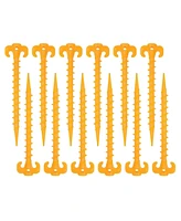 Ayamaya Yellow Vortex Ground Anchors - Premium 8-inch Spiral Tent Stakes for Sand and Soil -12-Pack