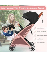 Costway Lightweight Baby Stroller Aluminium Frame with Net for Travel