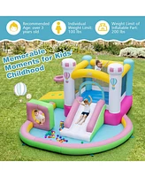 Costway Inflatable Bounce House with Slide Jumping Area Obstacle Ball Pit 502W Blower