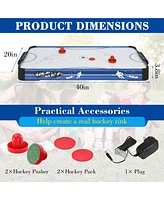Sugift Air Hockey Table, Indoor Powered Hockey Game Table with 2 Pucks, 2 Pushers