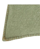 Ihi Home Moss Mohair Pillow, Green, 24"x 24"