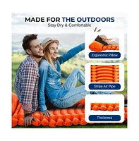 SereneLife Ultralight Sleeping Pad with Carrying Bag, Compact & Lightweight, Orange