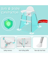 Gouun 4-in-1 Convertible Baby High Chair with Removable Double Tray