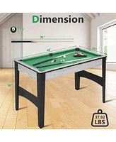 Sugift Mini Pool Table, Compact Billiard Game Table w/Balls, Cues & Accessories for Game Room or Living Room