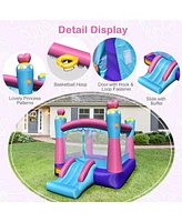 Gymax Inflatable Bounce House 3-in-1 Princess Theme Inflatable Castle w/ 680W Blower