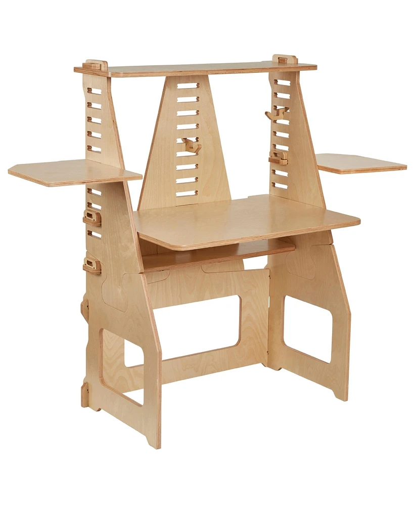 ECR4Kids Maker's Puzzle Sit or Stand Desk, Natural